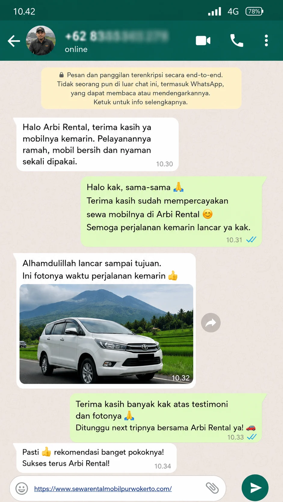Testimoni Arbi Rental 1