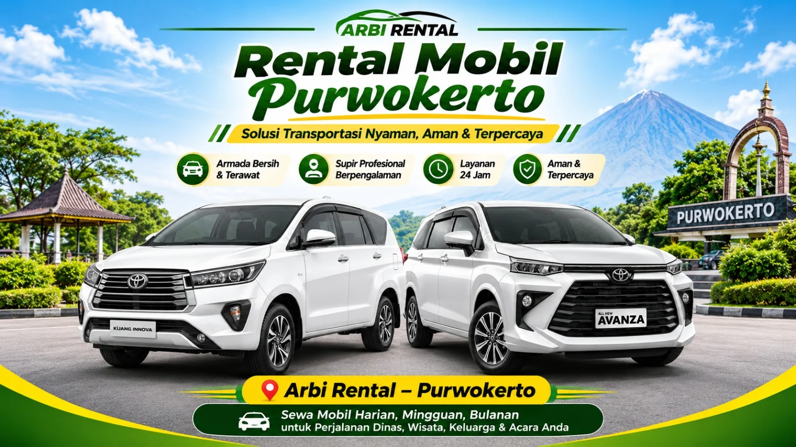 Rental Mobil Purwokerto Terdekat 24 Jam
